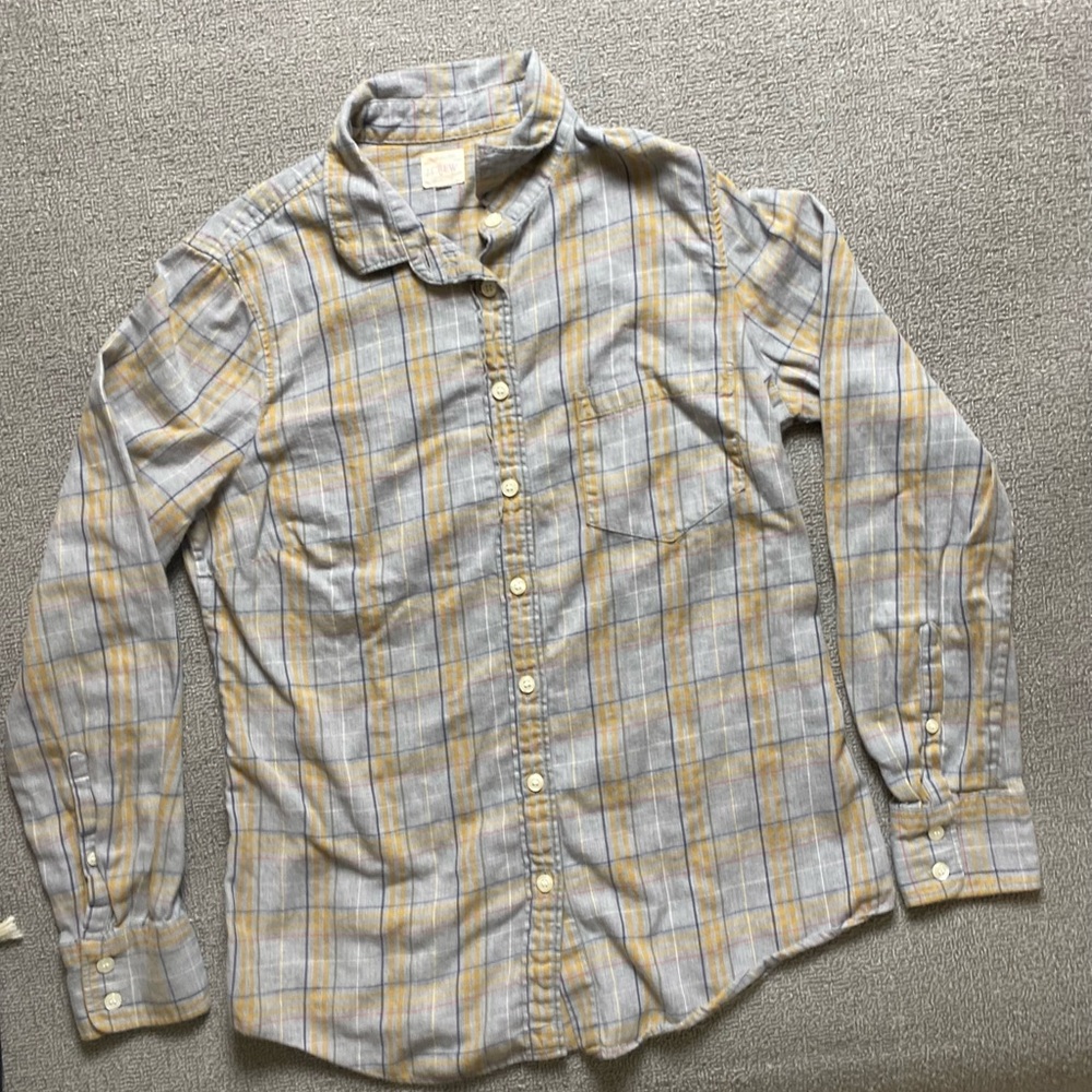 J. Crew The Perfect Shirt Lightweight 100% Cotton Plaid Button Up Shirt- Small